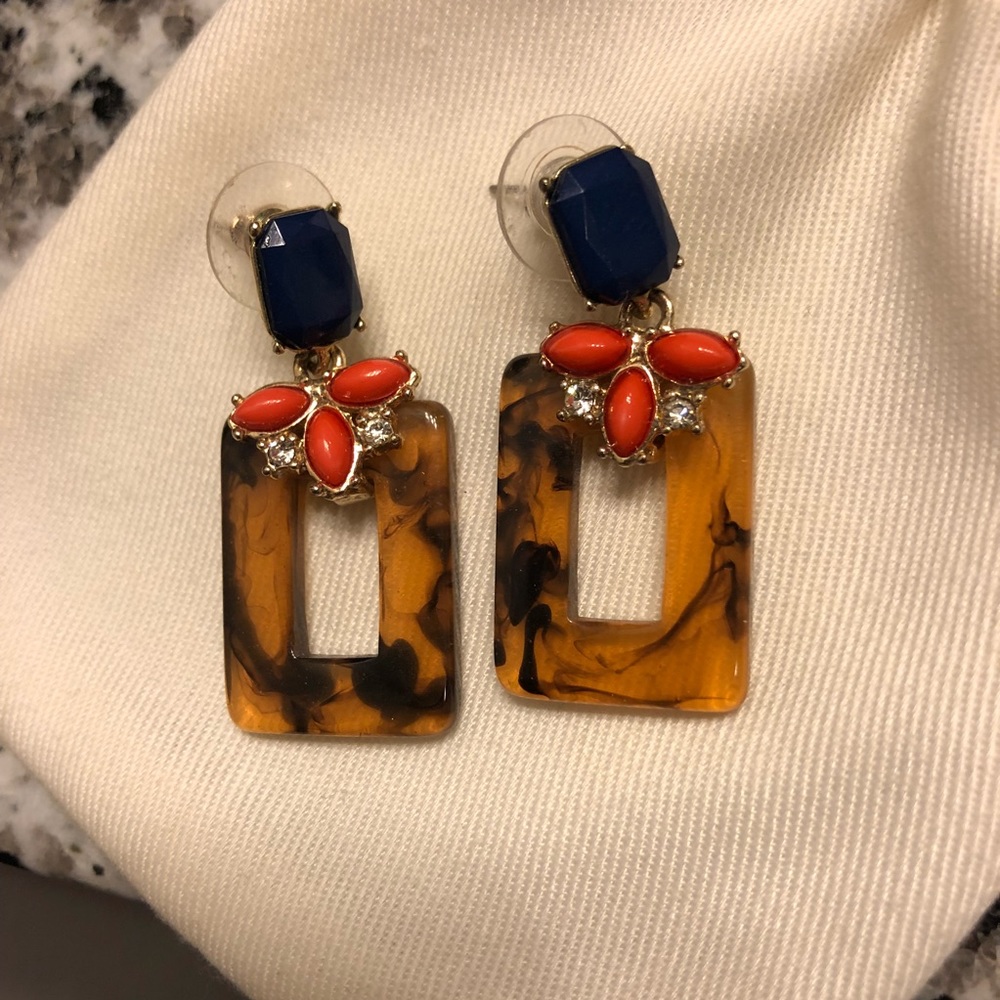 BaubleBar tortoise statement earrings